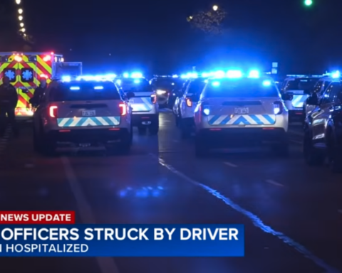 teen runs down five cops